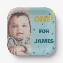Ein glücklicher 1. Geburtstagsplatte mit Niedliche Pappteller