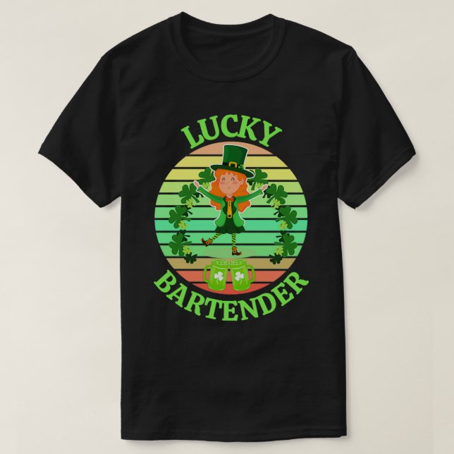 ein glücklicher Barkeeper 6 T-Shirt (Design vorne)