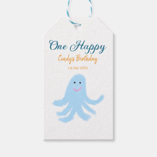 Ein glücklicher blauer Oktopus unter dem Meeresgeb Geschenkanhänger