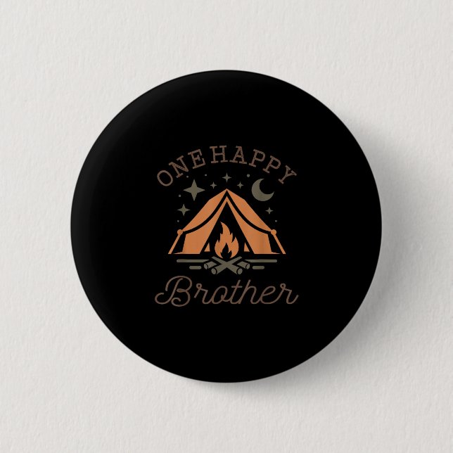 Ein glücklicher Bruder Camper 1. Geburtstag Campin Button (Vorderseite)