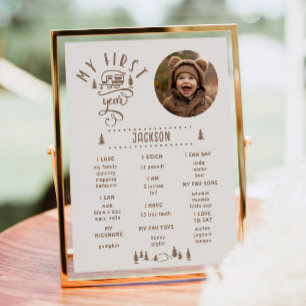 Ein glücklicher Camper 1. Geburtstag Foto Mileston Poster