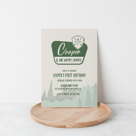 Ein glücklicher Camper, ein erster Geburtstag, Woo Einladung