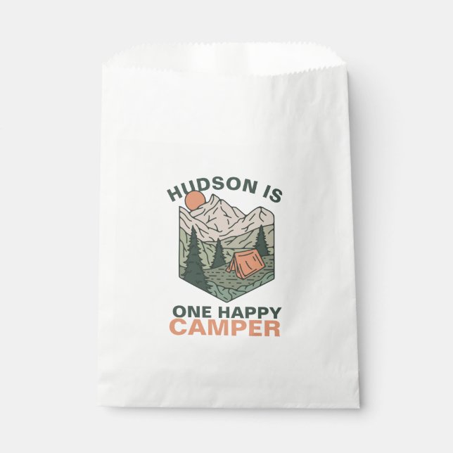 Ein glücklicher Camper erster Geburtstag Geschenktütchen (Vorderseite)