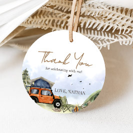 Ein glücklicher Camper Geburtstag für einen Campin Geschenkanhänger