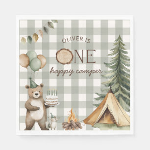Ein glücklicher Camper Geburtstag Papier Teller Ca Serviette