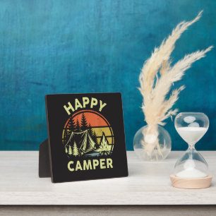 Ein glücklicher Camper Kleinkind Junge Lustiges Ca Fotoplatte