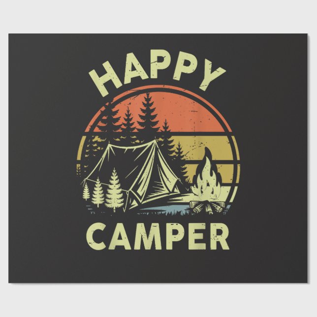Ein glücklicher Camper Kleinkind Junge Lustiges Ca Geschenkpapier (Flach)