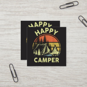 Ein glücklicher Camper Kleinkind Junge Lustiges Ca Quadratische Visitenkarte