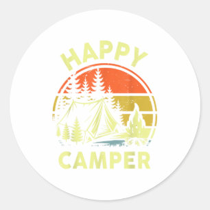 Ein glücklicher Camper Kleinkind Junge Lustiges Ca Runder Aufkleber