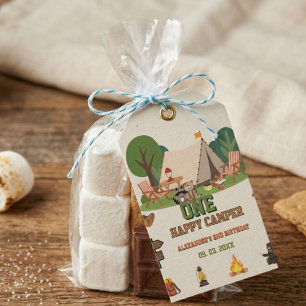 Ein glücklicher Camper Safari Wald 1. Geburtstag Geschenkanhänger