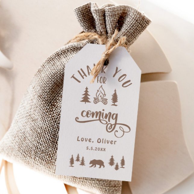 Ein glücklicher Campingplatz Geburtstagsparty Geschenkanhänger (Von Creator hochgeladen)