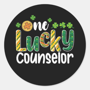 Ein glücklicher Counselor School St Patrick's Day Runder Aufkleber