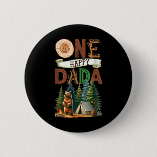 Ein glücklicher Dada-Camper zum ersten Geburtstag Button