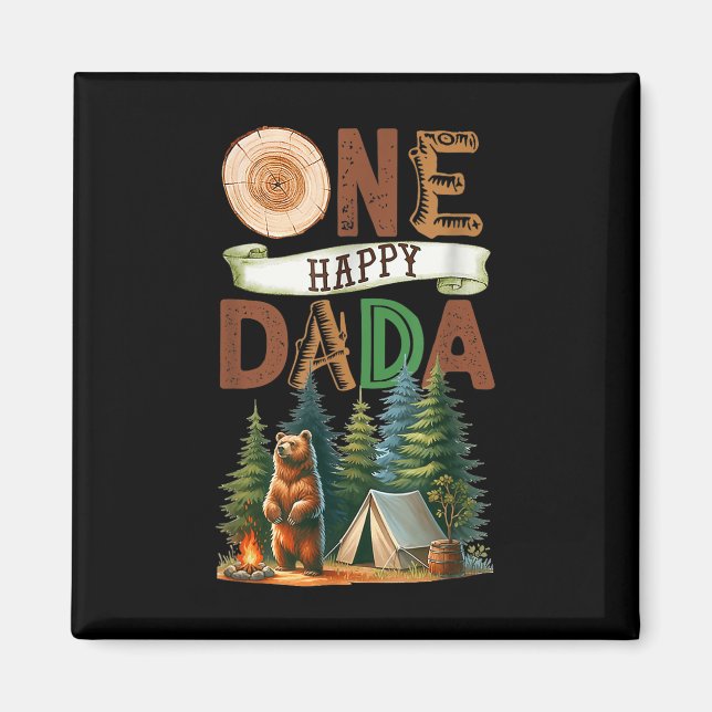 Ein glücklicher Dada-Camper zum ersten Geburtstag  Magnet (Vorne)