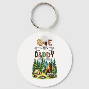 Ein glücklicher Daddy Camper Erster Geburtstag Cam Schlüsselanhänger
