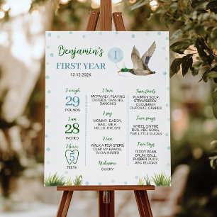 Ein glücklicher Duck Boy Erste-Jahr-Meilenstein-Po Poster