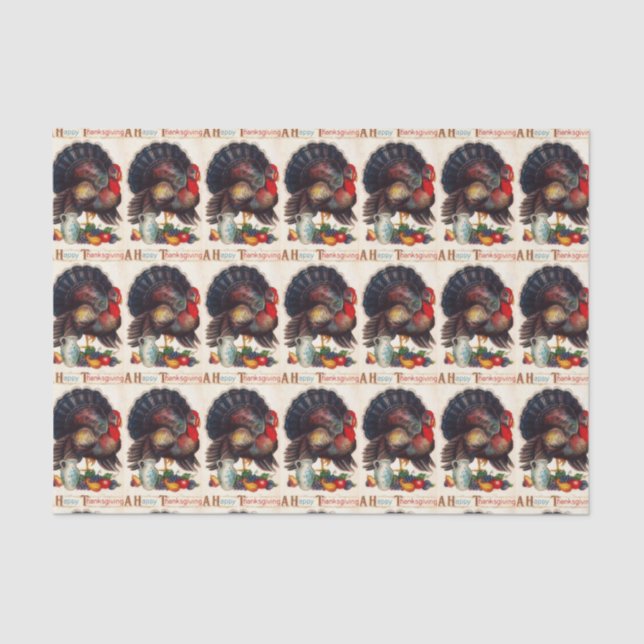 Ein glücklicher Erntedank die Türkei Seidenpapier (Vorderseite)