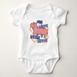 Ein glücklicher Flusspferd-Baby-Strampler Baby Strampler