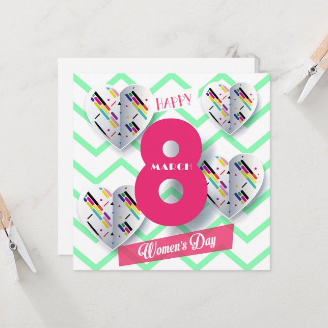 Ein glücklicher Frauentag! Internationaler Urlaub  Einladung (Vorderseite/Rückseite Beispiel)