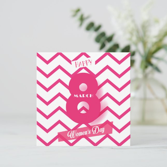 Ein glücklicher Frauentag! Internationaler Urlaub  Einladung (Stehend Vorderseite)