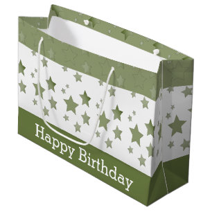 Ein glücklicher Geburtstag große grüne und weiße G Geschenktüte