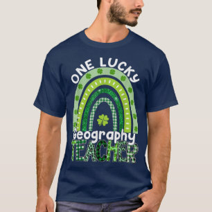 Ein glücklicher Geografie Lehrer St Patrick's Day T-Shirt