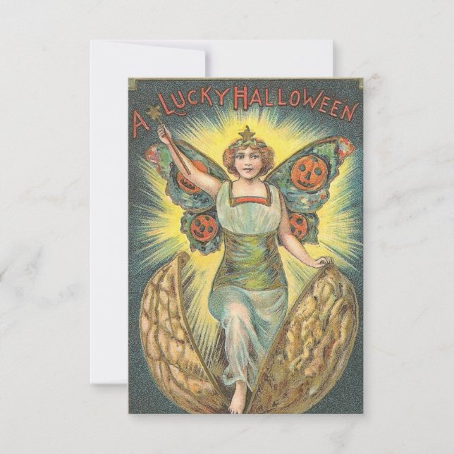 Ein glücklicher Halloween-Vintager Einladung (Vorderseite)