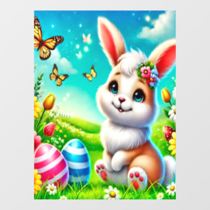 Ein glücklicher Hase Fensteraufkleber