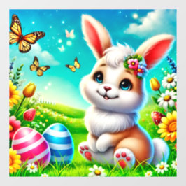 Ein glücklicher Hase Fensteraufkleber