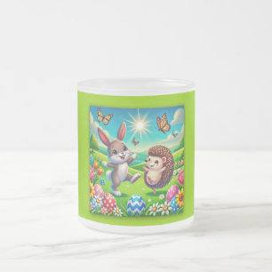 Ein glücklicher Hase und Igel Mattglastasse