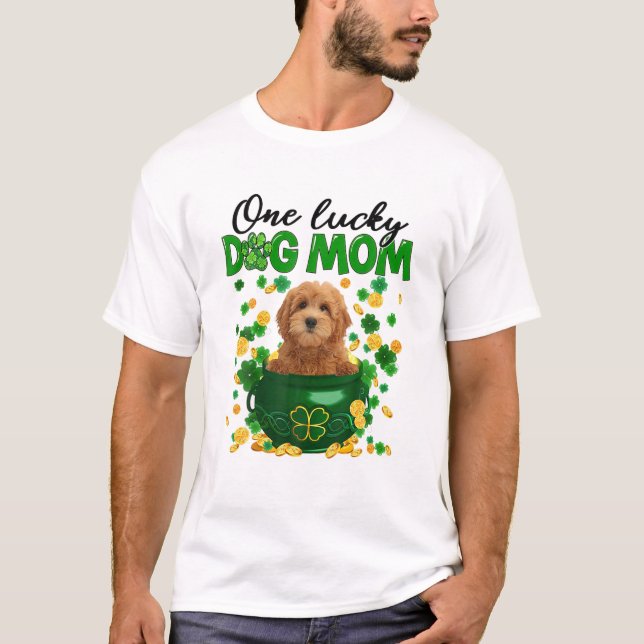 Ein glücklicher Hund Mama St Patricks Day gibt Fra T-Shirt (Vorderseite)