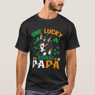 Ein glücklicher Hund Papa Tricolor Corgi Vater St T-Shirt