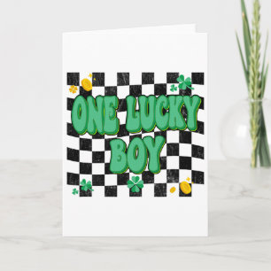 Ein glücklicher Junge St Patricks Tag Groovy Irisc Karte