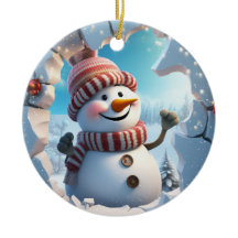 Ein glücklicher kleiner Schneemann. Weihnachten.