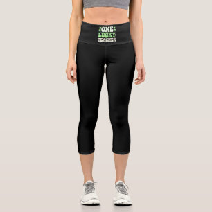 Ein glücklicher Lehrer Groovy Retro-Lehrer St. Pat Capri Leggings