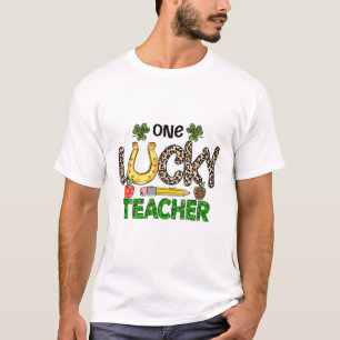 Ein glücklicher Lehrer Kleeblatt Leopard Patrick's T-Shirt