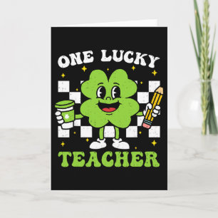 Ein glücklicher Lehrer St. Patrick Tag Shamrock He Karte
