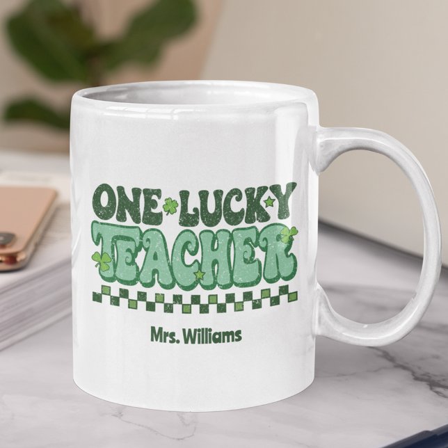 Ein glücklicher Lehrer St. Patrick's Day Kaffeetasse (Von Creator hochgeladen)