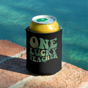 Ein glücklicher Lehrer St. Patricks Day Retro Groo Dosenkühler