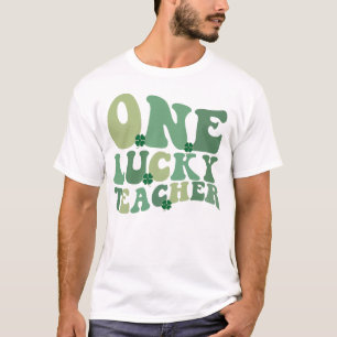 Ein glücklicher Lehrer St. Patricks Day Retro Groo T-Shirt