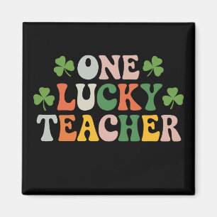 Ein glücklicher Lehrer unterrichtet Retro St. Patr Magnet