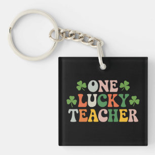 Ein glücklicher Lehrer unterrichtet Retro St. Patr Schlüsselanhänger
