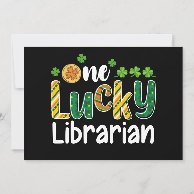 Ein glücklicher Librarian School St. Patrick's Day Einladung (Vorderseite)