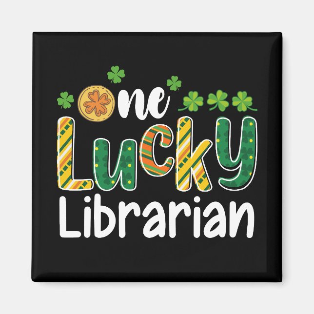 Ein glücklicher Librarian School St. Patrick's Day Magnet (Vorne)