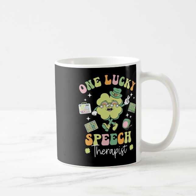 Ein Glücklicher Logopäde Slp Shamrock St. Patrick Kaffeetasse (Rechts)