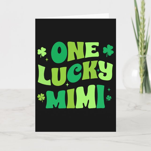 Ein glücklicher Mimi St Patrick's Day Grüner Kleeb Karte (Vorderseite)