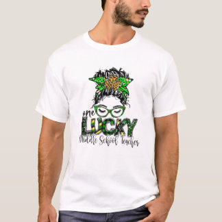 Ein glücklicher Mittelschullehrer St Patrick Day T T-Shirt