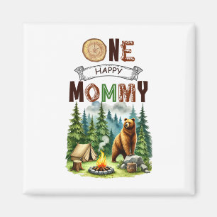 Ein glücklicher Mummy-Camper zum ersten Geburtstag Magnet