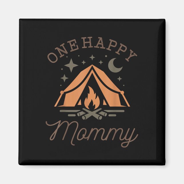 Ein glücklicher Mutter-Camper 1. Geburtstag Campin Magnet (Vorne)