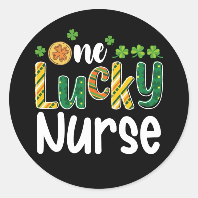 Ein glücklicher Nurse St Patrick's Day Runder Aufkleber (Vorderseite)